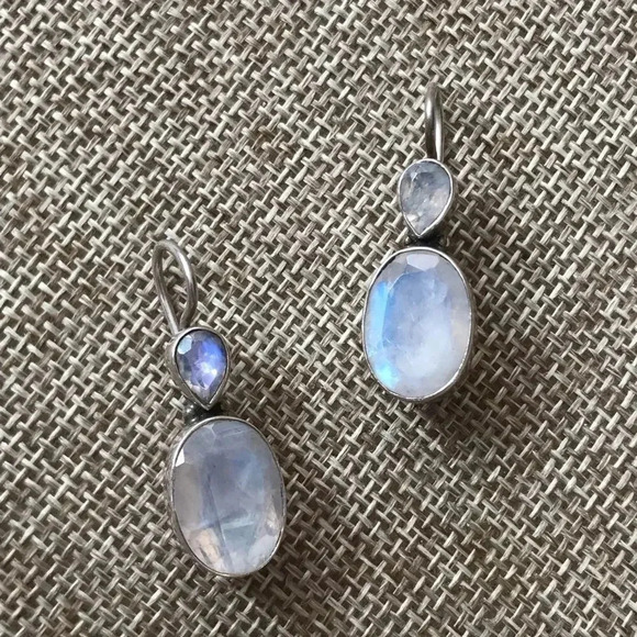 Sterling silver moonstone earrings